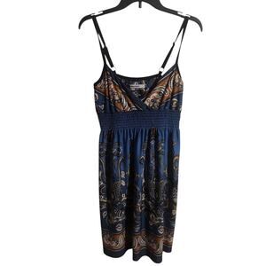 Bailey Blue Paisley Dress Womens Size Medium Blue Summer Beachy Baby Doll Top